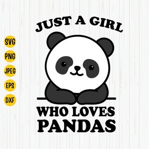 Just A Girl Who Loves Panda's Svg, Panda Svg, Panda Lover, Panda Shirt Design, snijbestand voor Cricut, digitale download
