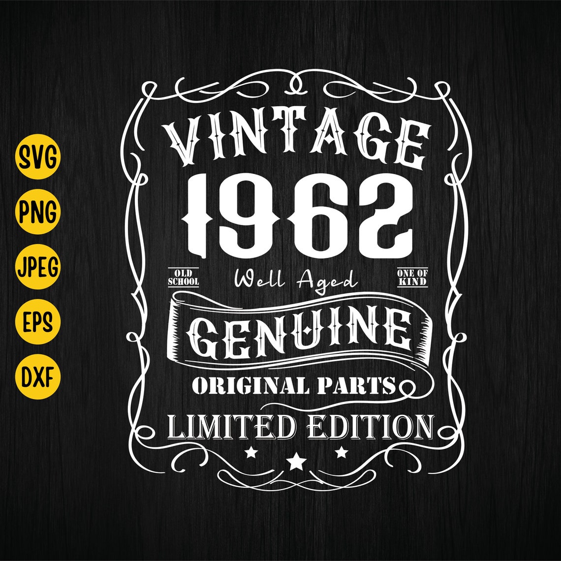 60th Birthday Svg Vintage 1962 Svg 1962 Birthday Svg Aged - Etsy