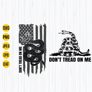 Gadsden Schlangen Flagge SVG Bundle: Treten Sie nicht auf mich (Digitaler Download)