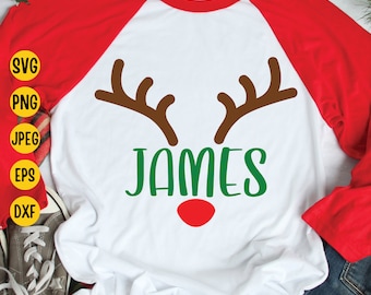 Christmas Reindeer Monogram SVG: Rudolph Shirt Design (Digital Download)