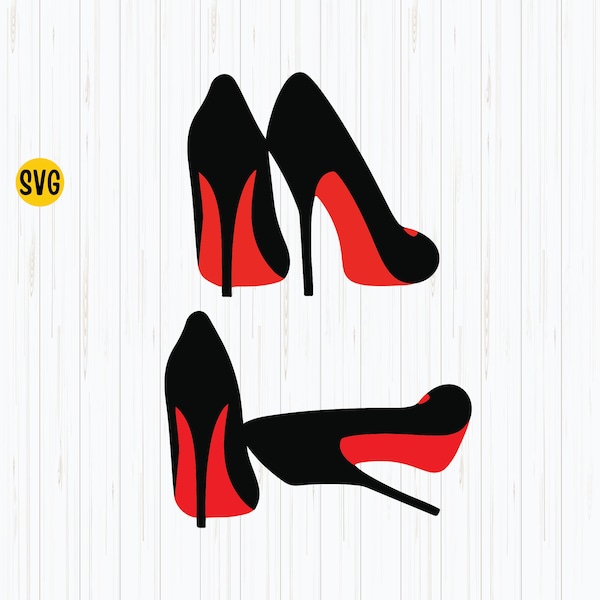 Talons de fond rouges SVG, talons de fond rouges, talons SVG Téléchargement instantané