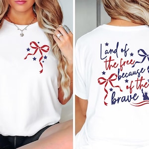 Land of the Free SVG: Patriotic Bow American Flag (Digital Download