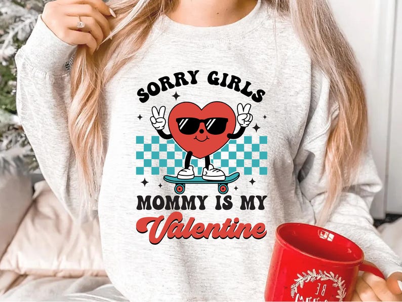 Mommy is My Valentine SVG: Retro Heart Boy Design (digital Download) - Etsy