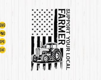 Farm Life Tractor SVG: American Flag, Homestead (Digital Download)