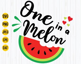 One in a Melon SVG: Summer Watermelon Birthday (Digital Download)