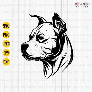 Amerykański Pitbull SVG Clipart: Plik z wyciętą łapą psa (pobieranie cyfrowe)