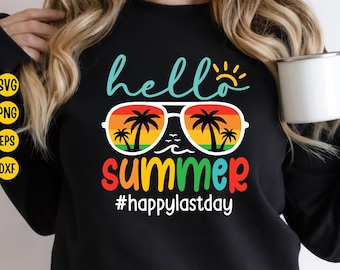 Hello Summer Last Day of School SVG, Teacher Summer Break (Digital Download)