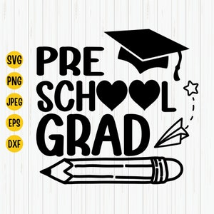 Pre-School Grad SVG: afstudeerpet gesneden bestand (digitale download)