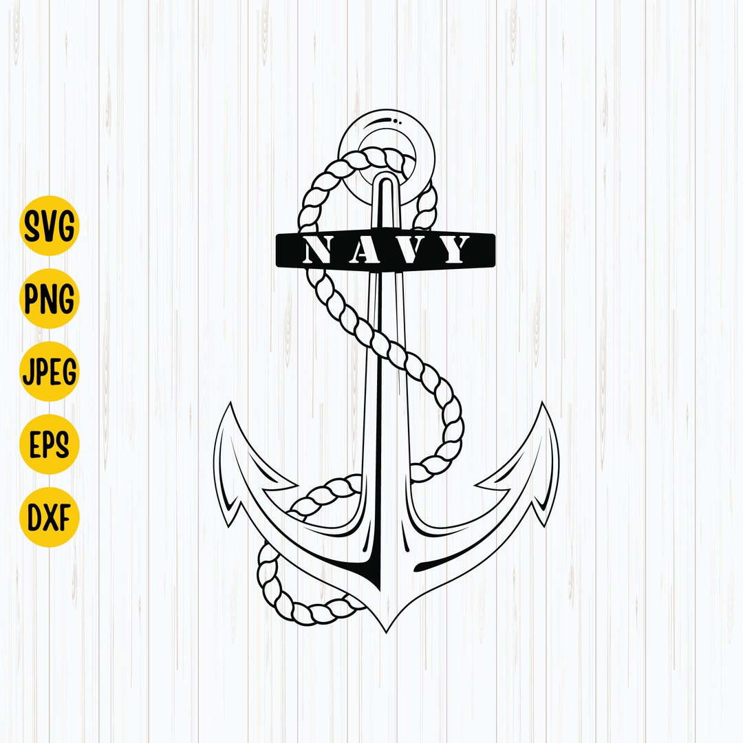 US Navy Anchor Military Svg, Eps, Png, Jpg, Dxf, Navy Logo Instant ...