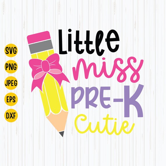 Little Miss Pre-k Cutie Svg Preschool Svg Back to School - Etsy