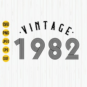 Vintage 1982 geschnitten Datei für Cricut, Instant Download