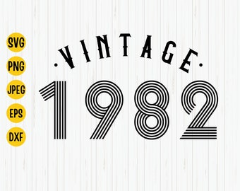 Vintage 1982 Birthday SVG: 40th Birthday Shirt, Cricut Cut File (Digital Download)