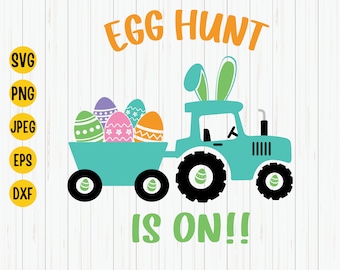 Easter Egg Hunt Tractor SVG: Bunny Shirt Design (Digital Download)