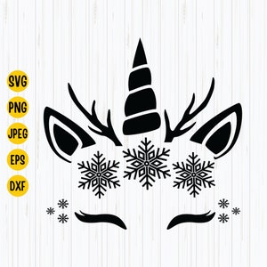 Christmas Unicorn Svg, Png, Esp, Jpg, Funny Svg Unicorn Christmas, Snowflake Unicorn Svg, Christmas Shirt Svg File for Cricut & Silhouette