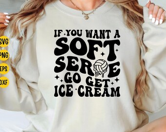 Helado de voleibol SVG: Diseño de helado suave, camiseta del equipo (archivo digital)