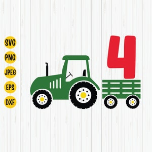 Fourth Birthday Tractor SVG: Farm Truck Design (Digital Download)