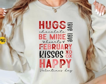 Be Mine Hugs Kisses Happy Valentine's Day XoXo PNG: February Love Quote Digital Download