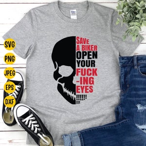 Save A Biker Skull SVG: Motorcycle Decal, Biking Life (Digital Download) image 2