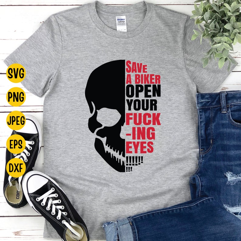 Save A Biker Skull SVG: Motorcycle Decal, Biking Life (Digital Download) image 2