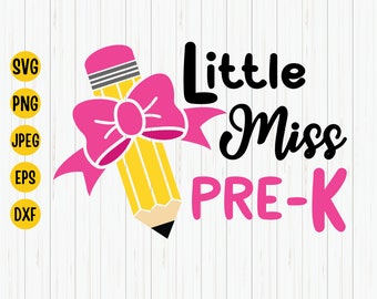 Little Miss Pre-K SVG: Tillbaka till skolan-tröjadesign (digital nedladdning)