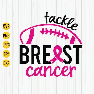 Tackle Breast Cancer Football SVG: Awareness Ribbon (Digital Download)