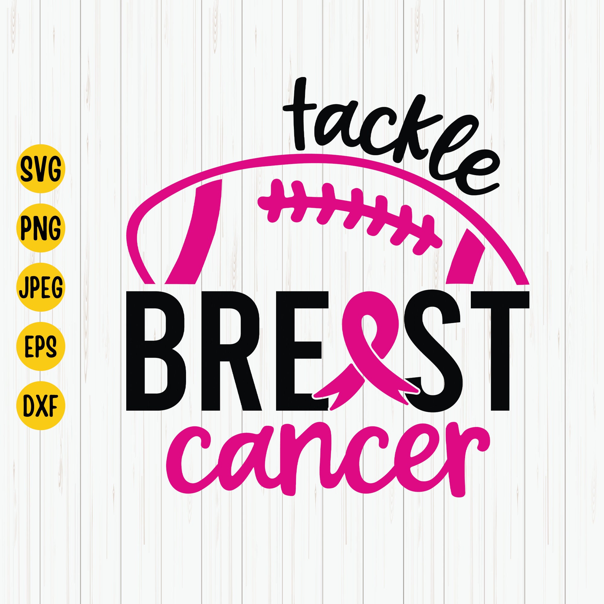 Tackle Breast Cancer Svg Football Svg Breast Cancer Svg - Etsy