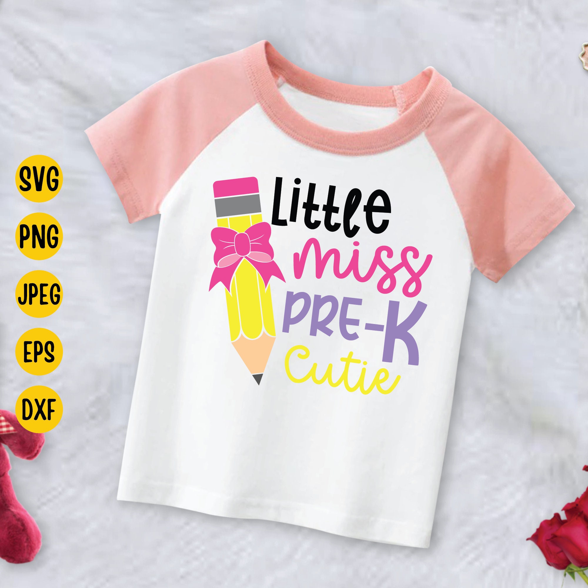Little Miss Pre-k Cutie SVG: Back to School Shirt Design (digital ...