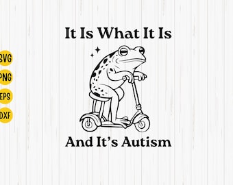 Funny Frog Autism Awareness SVG: Retro Cartoon Design (Digital Download)