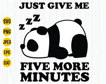 Sleeping Panda SVG: Funny Lazy Panda Cut File (Instant Download)