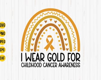 Childhood Cancer Awareness Gold Ribbon SVG: T-Shirt Design (Digital Download)