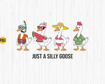 Lustige Sommer Gans PNG: Retro Meme Clipart (digitaler Download)