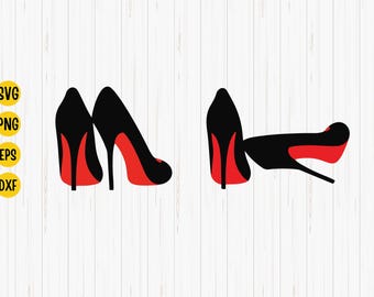 Tacones de suela roja SVG: Imágenes prediseñadas de moda para imprimir (descarga digital)