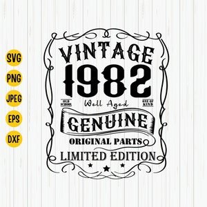 40esimo compleanno in formato Svg, Vintage 1982 in formato Svg, 1982 compleanno in formato Svg, invecchiato alla perfezione, 40 compleanno camicia in formato Svg, 40 anni in formato Svg, Cricut, download