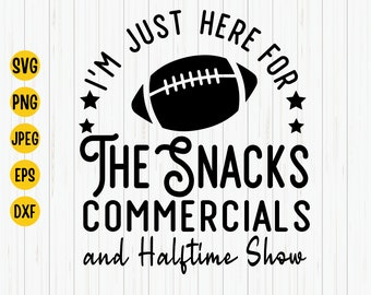 Pubblicità di snack, spettacolo di metà tempo, football SVG - Maglietta del giorno della partita Cricut (download digitale)