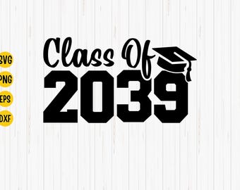 Class of 2039 Graduation SVG: Pre-k T-Shirt Design (Digital Download)