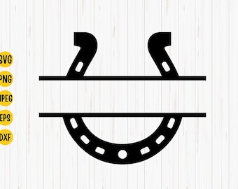 Horseshoe Monogram SVG: Split Name Frame (Digital Download)
