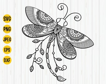 Dragonfly Mandala SVG: Cut Files for Cricut, Shirt, Mug (Digital Download)