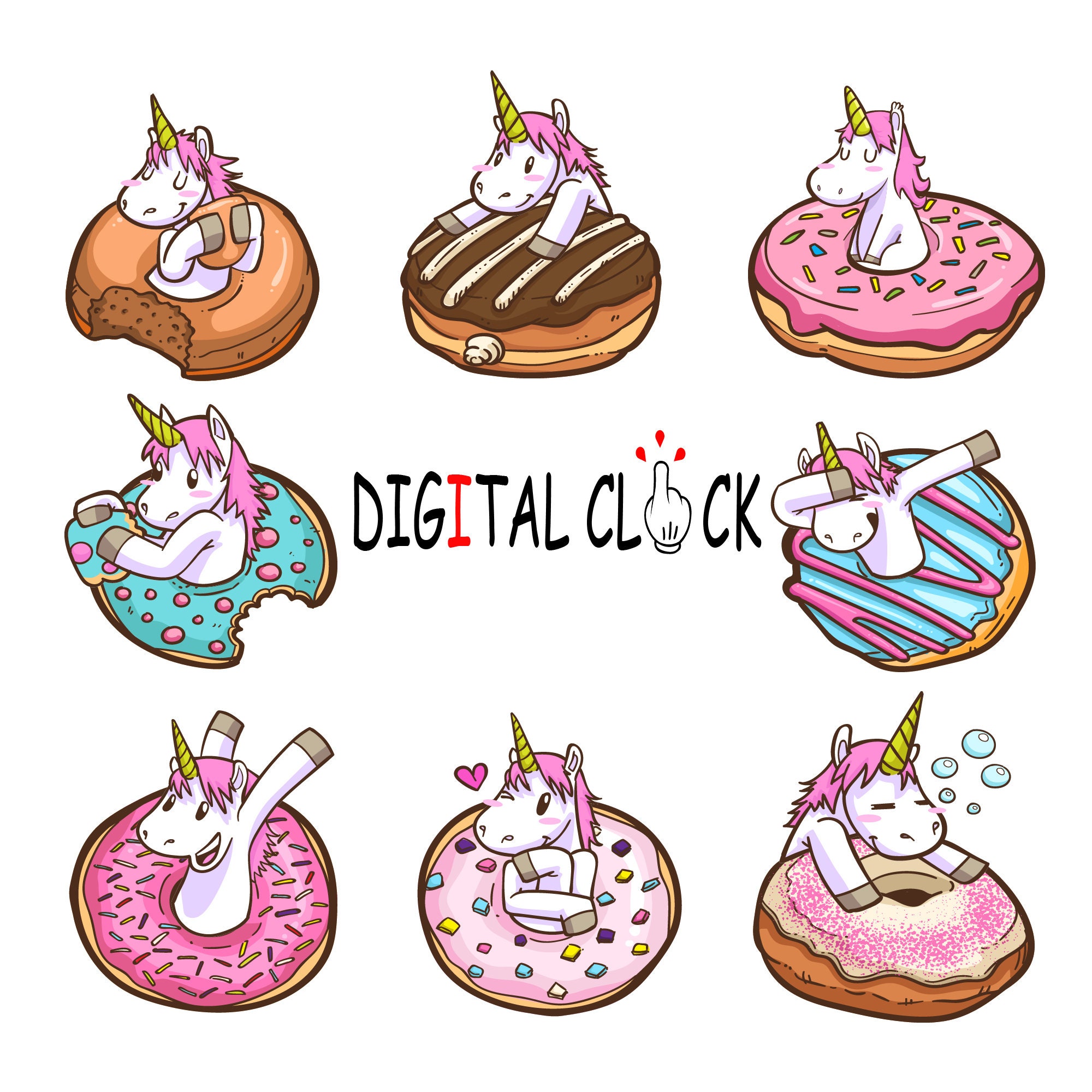 Unicorn Vector Donut Vector Unicorn Donut SVG Unicorn Donut | Etsy