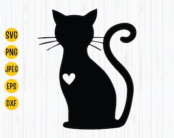 Black Cat Halloween SVG: Cricut & Silhouette Cut File (digital