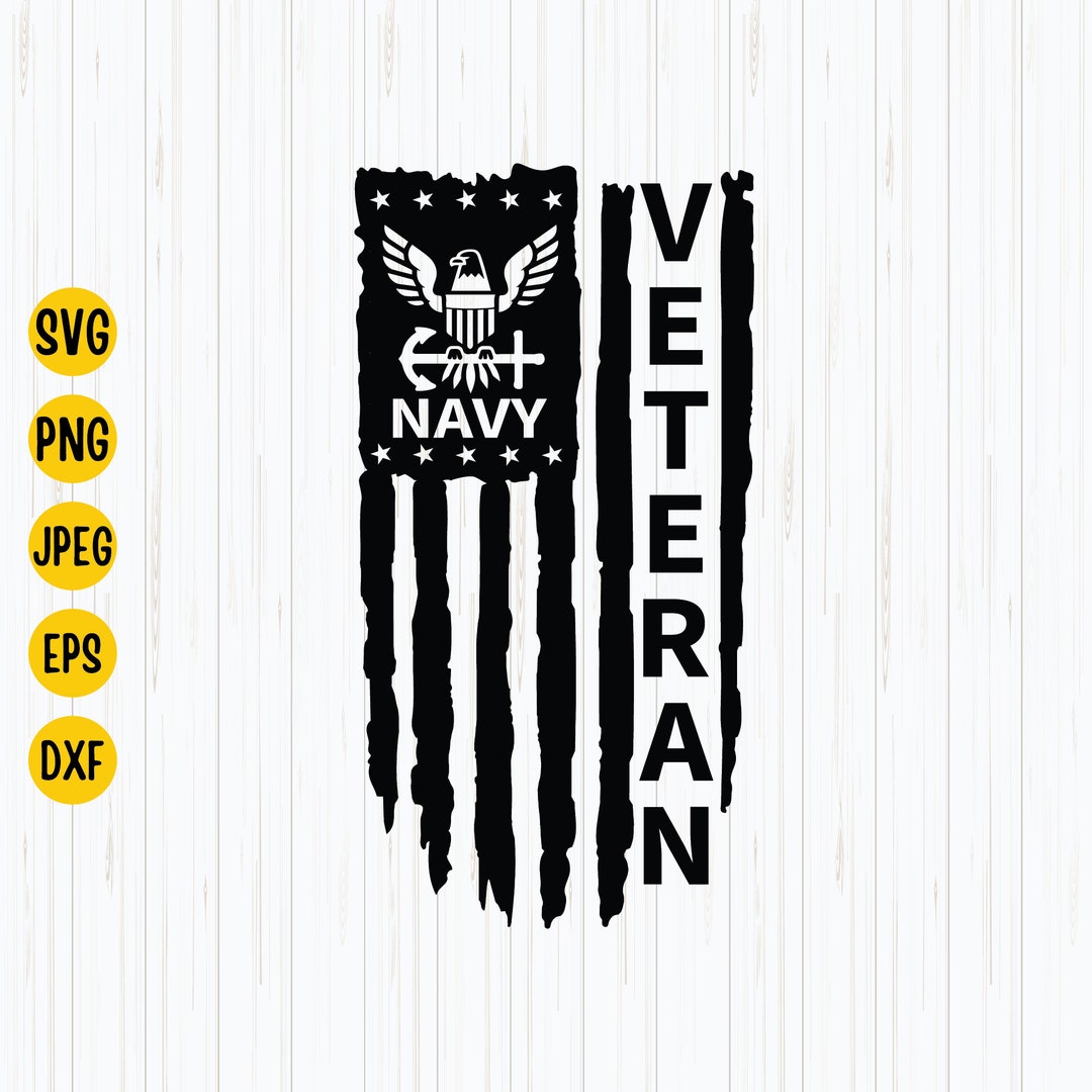 U.S. Navy Veteran Svg, Png, Eps, Jpg, American Flag Svg, Distressed USA