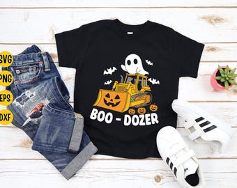 Bulldozer de Halloween SVG: Tractor fantasma de calabaza espeluznante (descarga digital)