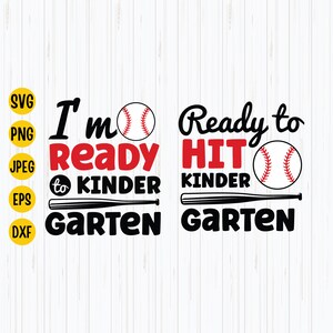 Ready To Hit Kindergarten Baseball SVG Bundle (Digital Download)