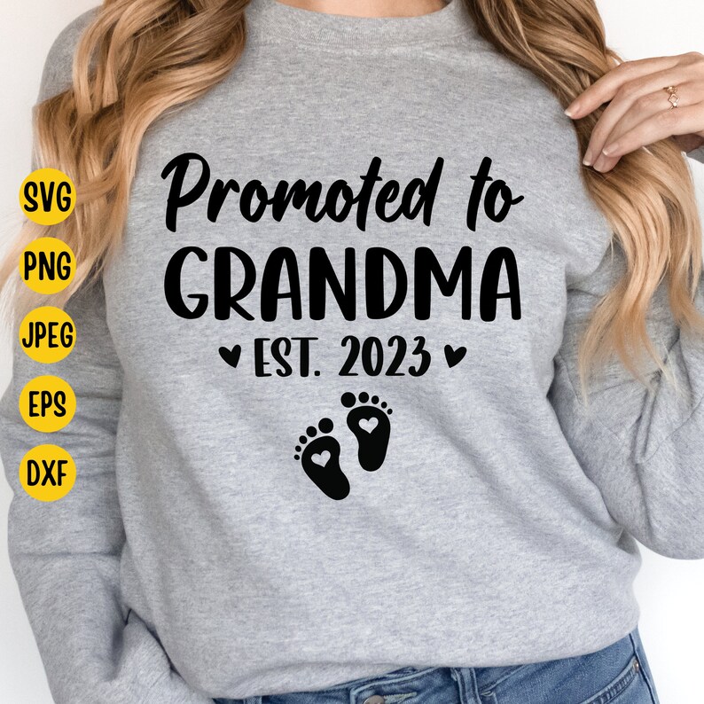 Promoted to Grandma Est. 2023 Svg Soon to Be Grandma New - Etsy