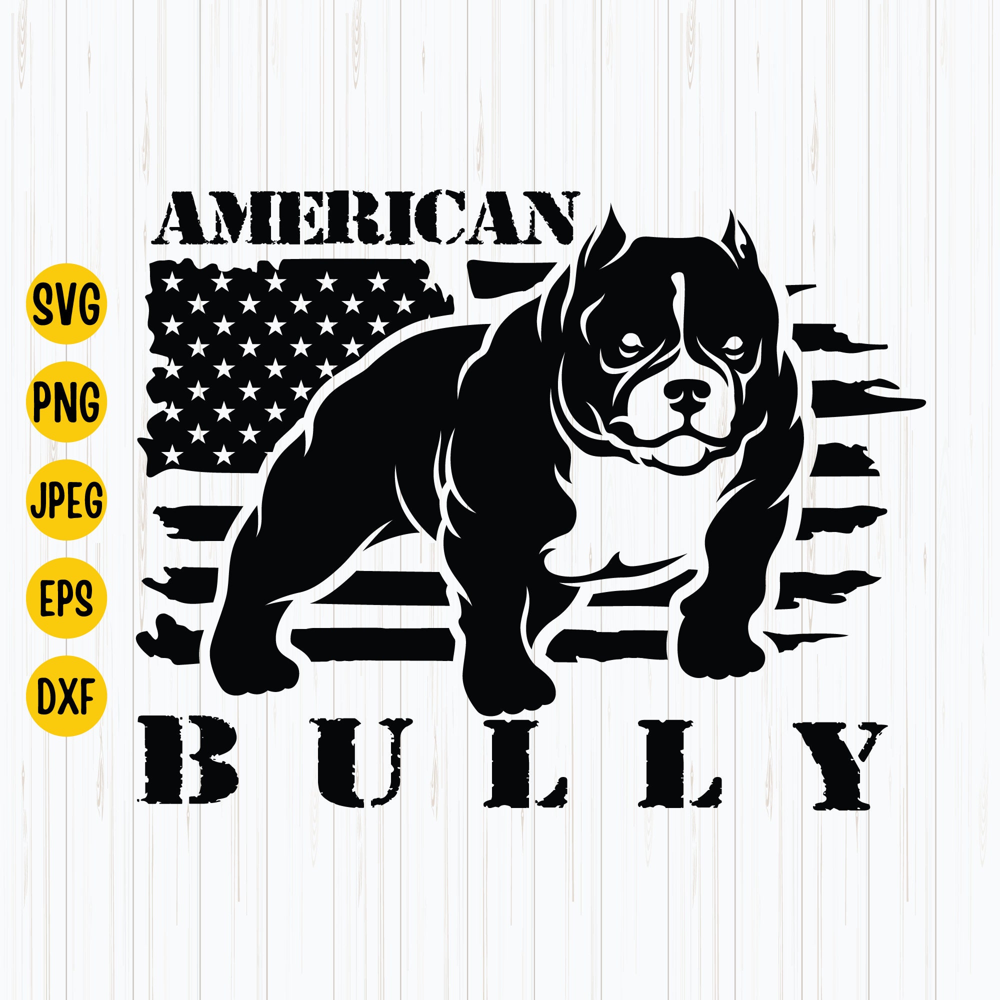 American Bully Svg Arts AMERICAN BULLY DOG Vintage Drawing Instant