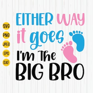 Big Brother Announcement SVG: Gender Reveal Shirt Design (Digital Download)