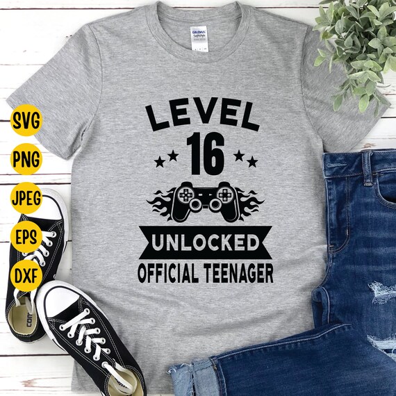 Level 16 Unlocked Official Teenager 16th Birthday Shirt Level 16 Unlocked Official Teenager 16th Birthday Shirt