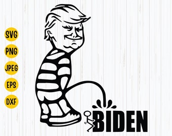 Trump Peeing on Biden Svg, Trump peeing Svg, Png, Trump Pissing on Biden Svg, Funny Trump, Instant Download