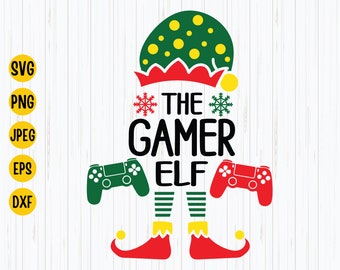Gamer Elf Christmas SVG: Family Pajama Design (Digital Download)