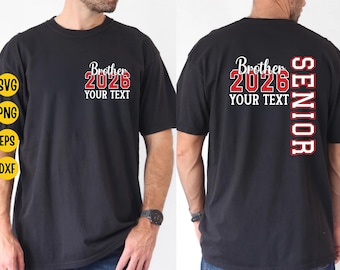 Custom Senior Brother 2026 SVG: Graduation Cut File (Digital Download)