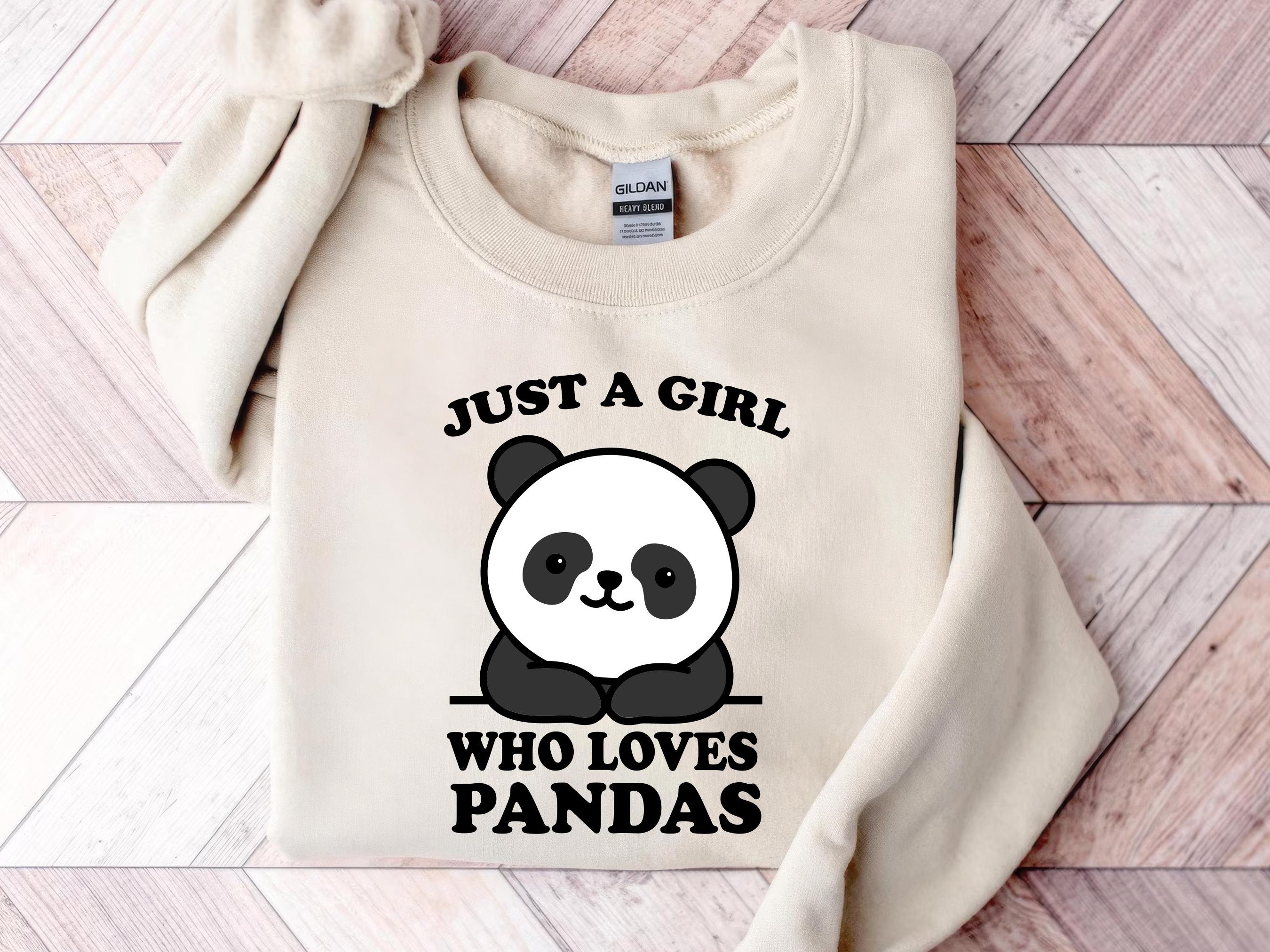 Panda Girl SVG: Panda Lover Shirt Design, Cricut Cut File (digital